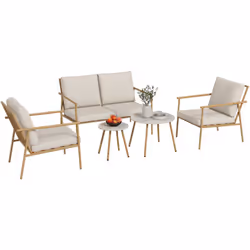 Transformez votre jardin en un havre de détente avec l'ensemble de jardin Outsunny. Composé d'un canapé confortable, de deux ...