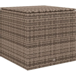 Outsunny - Coffre de jardin dim. 75L x 75l x 70H cm vérin pneumatique doublure intérieure résine tressée aspect rotin taupe