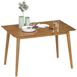 Table de salle à manger HOMCOM design grand plateau 4-6 personnes en bois dim. 120L x 75l x 76H cm