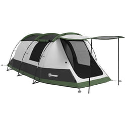 Tente de camping Outsunny familiale 3-4 pers. - tente tunnel avec porche étanche 3000 mm légère ventilée - sac de transport inclus