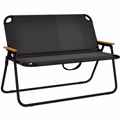 Chaise pliante dextérieur Outsunny 2 places chaise de camping tissu en maille cadre en acier dim. 108L x 65l x 73H cm noir