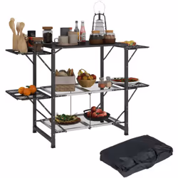 Découvrez notre cuisine portable Outsunny, pensée pour satisfaire tous vos besoins culinaires lors de vos déplacements. Offra ...