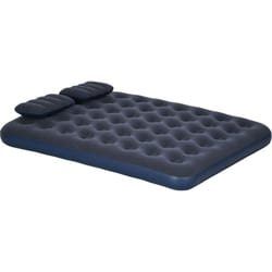 Outsunny - Matelas gonflable double lit pneumatique 2 places avec gonfleur manuel surface floquée bleu
