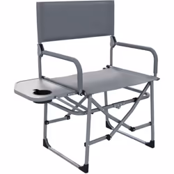 La chaise pliante de camping Outsunny est équipée d'une table latérale et d'un porte-gobelet, ce qui vous permet de diriger c ...