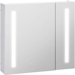Armoire de toilette miroir lumineux led 2 portes 3 niv. blanc