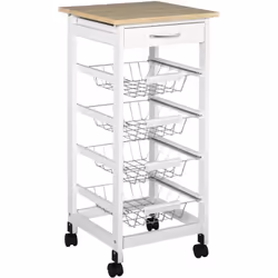 Vous cherchez une desserte de cuisine à roulette pratique et fonctionnelle ? Equipée d'un plateau en MDF revêtement mélaminé  ...