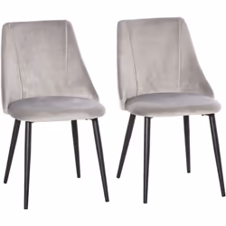Apportez un vent de fraicheur à votre intérieur avec ces 2 chaises en tissu aspect velours HOMCOM ! Ce lot de 2 chaises conte ...