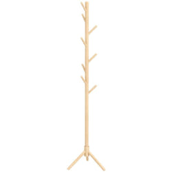 Homcom - Portemanteau sur pied style cosy naturel 8 patères dim. 40L x 40l x 165H cm bois de pin