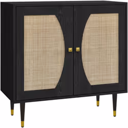 Design bohème et fonctionnel, ce meuble buffet apporte une touche authentique du plus bel effet à votre pièce. La façade tiss ...