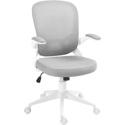 Homcom - Chaise de bureau design ergonomique réglable accoudoirs relevables maille tissu gris