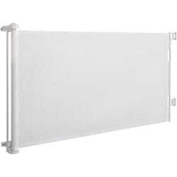 Pawhut - Barrière de sécurité barrière animaux rétractable automatique 1,65L x 0,85H m teslin alu. pvc blanc