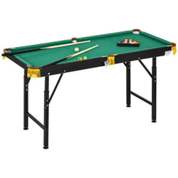 Table de billard SPORTNOW pliable hauteur réglable avec accessoires 2 queues 16 boules 2 craies triangle brosse vert