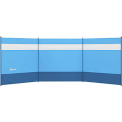 Outsunny - Paravent brise-vue camping plage portable pliable avec sac de transport et poteaux acier dim. 440L x 140H cm bleu