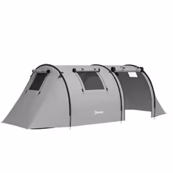 Tente de camping Outsunny pour 3-4 personnes avec 1 chambre et 1 salon facile à transporter avec sac inclus 470L x 220l x 150 ...