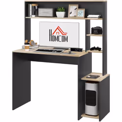 Ce bureau informatique vous propose à la fois un espace de travail et un coin bibliothèque pour ranger vos livres et document ...