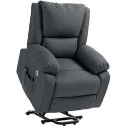 Fauteuil releveur relax massant électrique réglable - fonction chauffante, repose-pied, ports usb, télécommandes - tissu gris