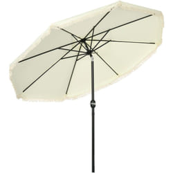 Outsunny - Parasol octogonal inclinable ø 2,68 x 2,32H m mât acier noir polyester haute densité 180 g/m² crème