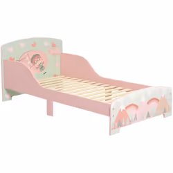 Zonekiz - Lit pour enfant 3-6 ans design mountain adventure - sommier à lattes inclus - barrières de sécurité - rose