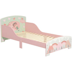 Zonekiz - Lit pour enfant 3-6 ans design mountain adventure - sommier à lattes inclus - barrières de sécurité - rose