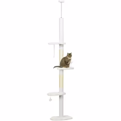 Découvrez l'arbre à chat de PawHut, idéal pour économiser de l'espace tout en offrant à vos chats un espace de jeu et de repo ...