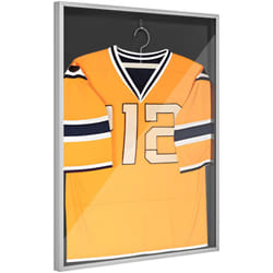Homcom - Frame box T-frame cadre aluminium pour maillot porte acrylique doublure interne feutre 70 x 90 cm argent
