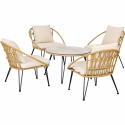 Ce magnifique ensemble salon de jardin style bohème apportera une touche d'élégance supplémentaire à votre extérieur ou intér ...
