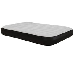 Outsunny - Matelas gonflable 2 places gonfleur électrique intégré sac pvc noir surface floquée gris clair