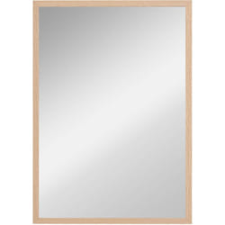 Homcom - Miroir mural rectangulaire dim. 50L x 70H cm cadre mdf aspect bois clair