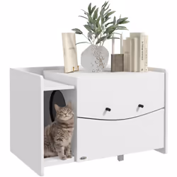 Description générale Offrez à votre chat un coin élégant dans votre maison avec le meuble à litière de PawHut. Ce meuble astu ...