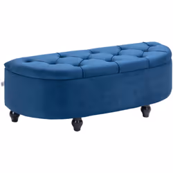 L'élégance est à l'honneur avec ce magnifique pouf coffre capitonné. Avec ses pieds travaillés en bois d'hévéa noir et son re ...