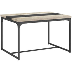 Homcom - Table salle à manger 6 places - style industriel - dim. 120L x 89l x 75,5H cm - métal noir aspect bois