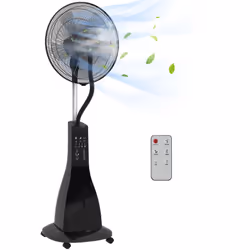 Découvrez le ventilateur sur pied HOMCOM avec brumisateur : Profitez d'une brise rafraîchissante et d'une brume d'eau hydrata ...