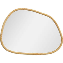 Homcom - Miroir mural décoratif forme organique dim. 70L x 50H cm cadre bois de pin verni
