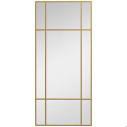 Miroir mural HOMCOM verrière rectangulaire style fenêtre horizontal ou vertical avec 4 crochets en métal doré - 110x50 cm