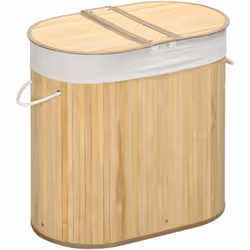 Ce magnifique panier à linge 2 compartiments apportera une touche cosy à votre salle de bain ou buanderie. Pratique et simple ...
