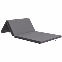 Tapis de gymnastique - HOMCOM - pliable en 4 - portable avec poignées - revêtement synthétique - 180 x 80 x 5 cm - gris
