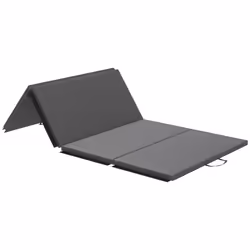 Tapis de gymnastique - HOMCOM - pliable en 4 - portable avec poignées - revêtement synthétique - 240 x 120 x 5 cm - gris