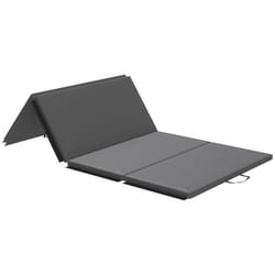 Tapis de gymnastique - HOMCOM - pliable en 4 - portable avec poignées - revêtement synthétique - 240 x 120 x 5 cm - gris