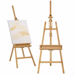 Chevalet de peinture pour artiste Vinsetto pliant en hêtre avec hauteur et angle réglables 65x110x180-235 cm bois naturel