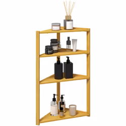 Cette jolie étagère d'angle de salle de bain en bois de bambou sera idéale pour optimiser votre espace de rangement et ajoute ...