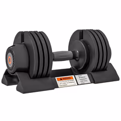Haltère réglable - SPORTNOW - poids 35kg 6kg 8kg 10kg - plateau et poignée antidérapante - équipement de fitness - noir