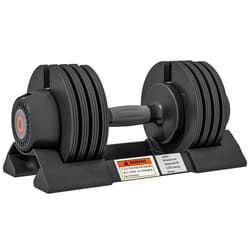 Haltère réglable - SPORTNOW - poids 35kg 6kg 8kg 10kg - plateau et poignée antidérapante - équipement de fitness - noir