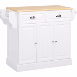 Cet îlot de cuisine HOMCOM a un design parfait pour s'adapter à tous les styles de décoration. Il est équipé de 2 tiroirs, de ...