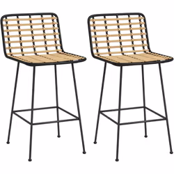 Laissez-vous séduire par le design et le confort de notre lot de 2 chaises de bar HOMCOM. Avec ce set de deux tabourets de ba ...