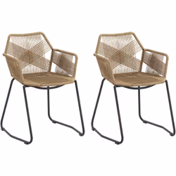 Avec ce set de 2 chaises de salle à manger, vous profiterez d'une assise confortable tout en ajoutant une touche bohème à vot ...