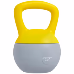 Kettlebell 6kg SPORTNOW haltère avec poignée antidérapante pour fitness musculation cardio gris et jaune