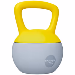 Kettlebell 10kg SPORTNOW haltère avec poignée antidérapante pour fitness musculation cardio gris et jaune
