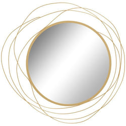 Miroir rond HOMCOM en métal filaire doré décoration style moderne diamètre Φ65 cm