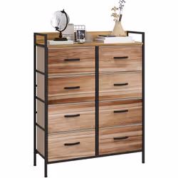 Description générale Ce joli chiffonnier à 8 tiroirs est un meuble sobre et fonctionnel, idéal pour toutes les pièces de la m ...