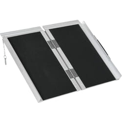 Rampe de fauteuil roulant rampe de chargement rampe d'accès antidérapante pliable avec bordures de sécurité max. 270 Kg alu. noir